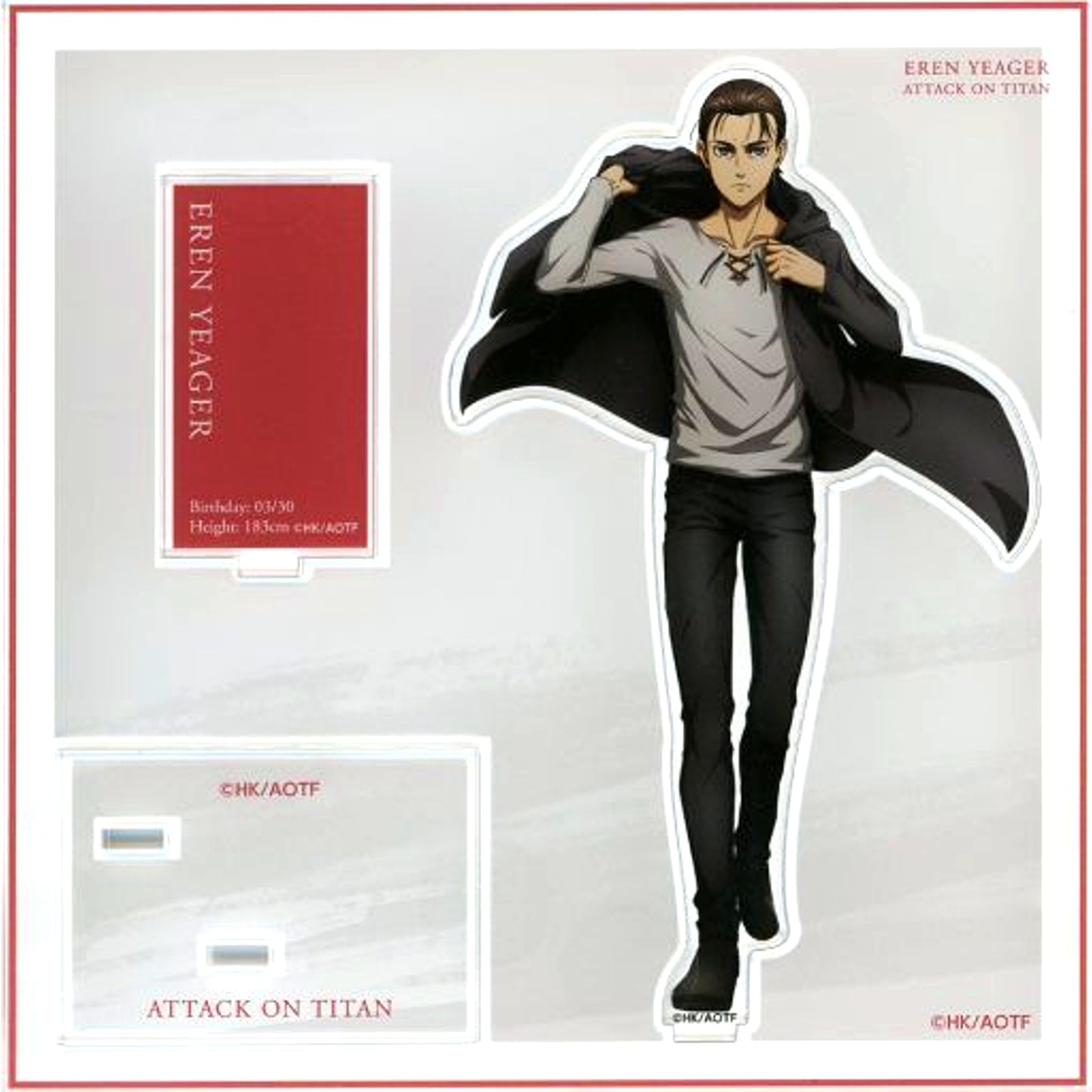 Eren Yeager Attack on Titan Acrylic Stand Standing Pose Ver. BYT Illustration POP UP Exhibition The Rumbling at baseyard tokyo [USED]