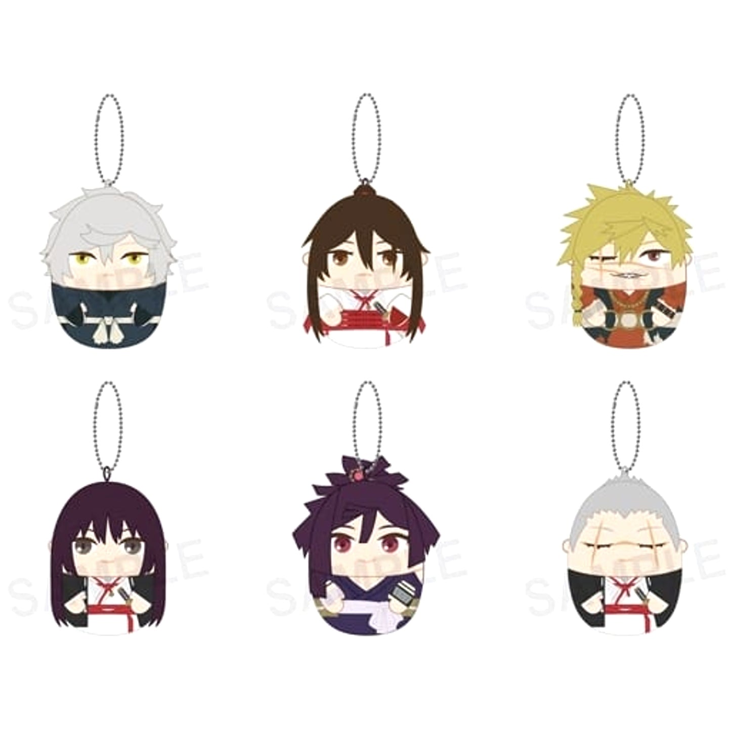 Jigokuraku Gabimaru & Others Puchimochi Mascot All 6 Types Set Keychains [USED]