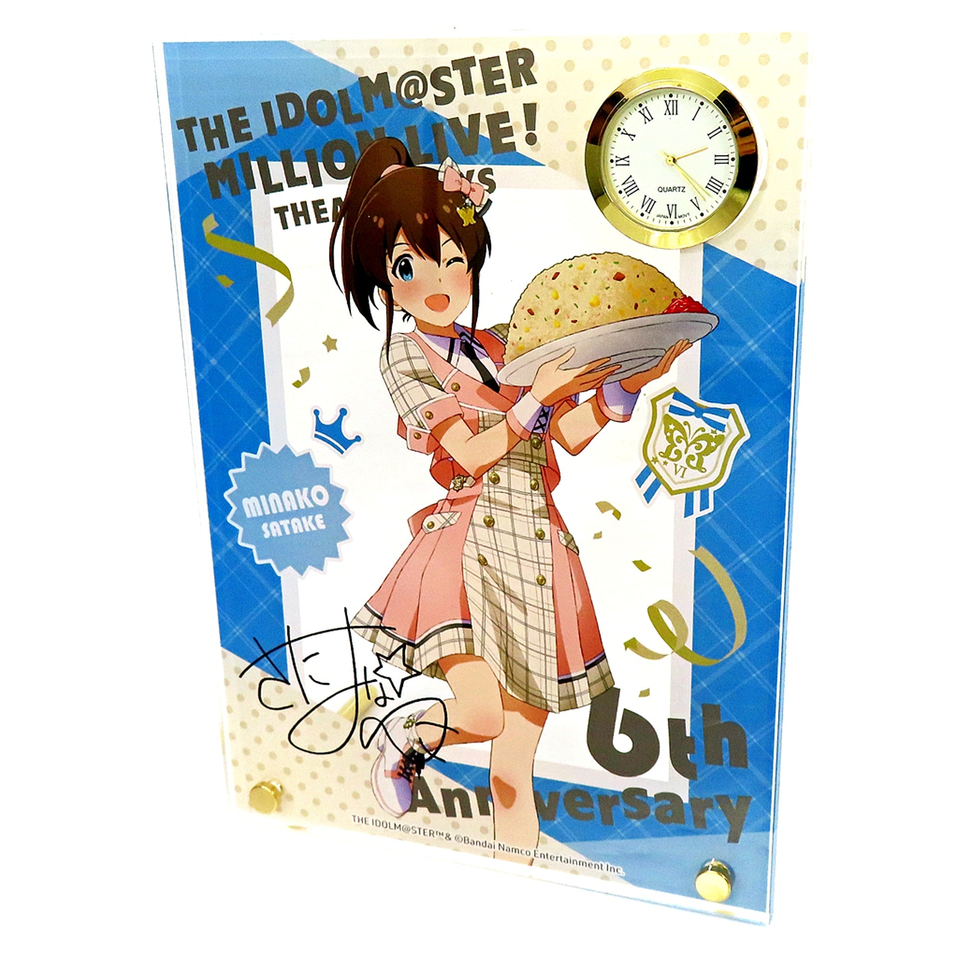 Minako Satake THE IDOLM@STER MILLION LIVE! THEATER DAYS Acrylic Art with Clock Future Signature ver. 6th Anniversary in AKIHABARA [USED]
