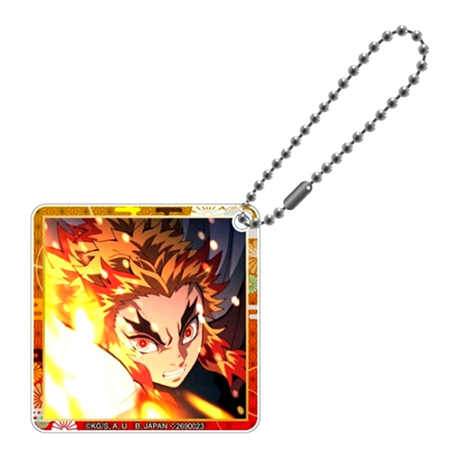 Kyojuro Rengoku Mugen Train Arc Capsule Square Famous Scene Acrylic Charm Demon Slayer Kimetsu no Yaiba [USED]