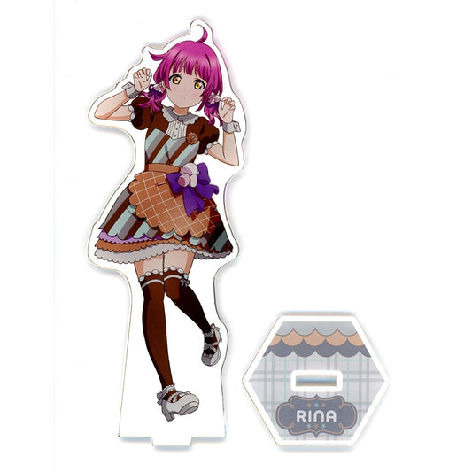 Rina Tennoji Nijigaku Let's Niji Parfait! Big Acrylic Stand GiGO Collab Cafe Love Live! Nijigasaki High School Idol Club Let's Niji Parfait! [USED]