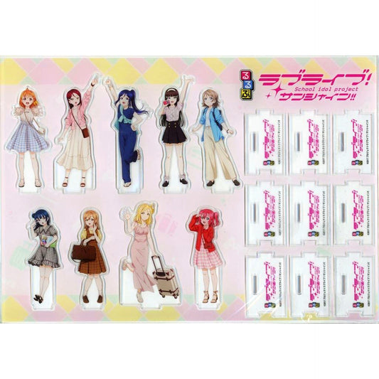 Aqours Connecting Acrylic Figure Set Bundle Bonus for Rurubu Love Live! Sunshine!! Gamers Limited Edition B [USED]