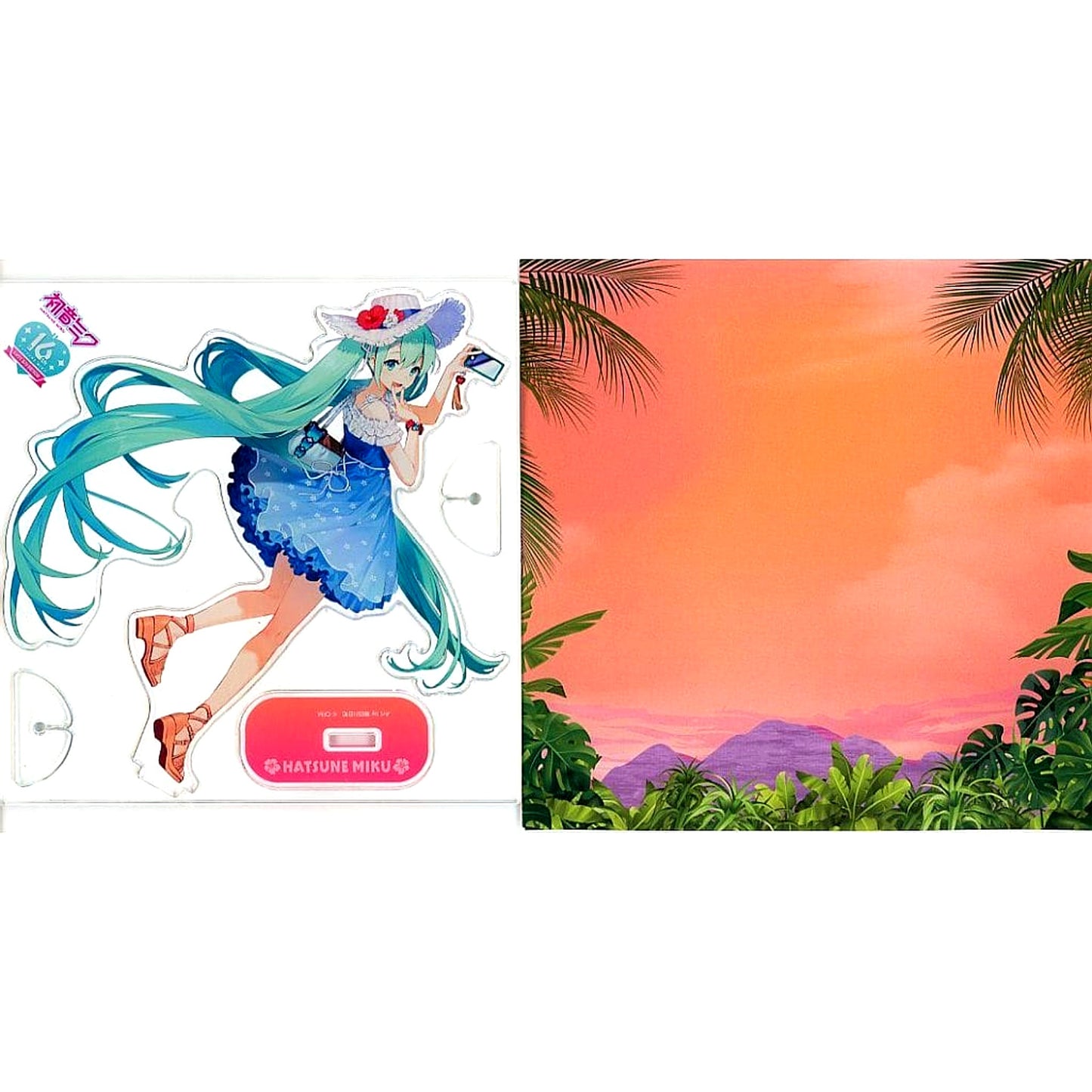 Hatsune Miku One-Piece Dress VOCALOID Hatsune Miku 16th Anniversary POP UP SHOP TROPICAL EARLY SUMMER in Marui Acrylic Stand Background Card Included [USED]