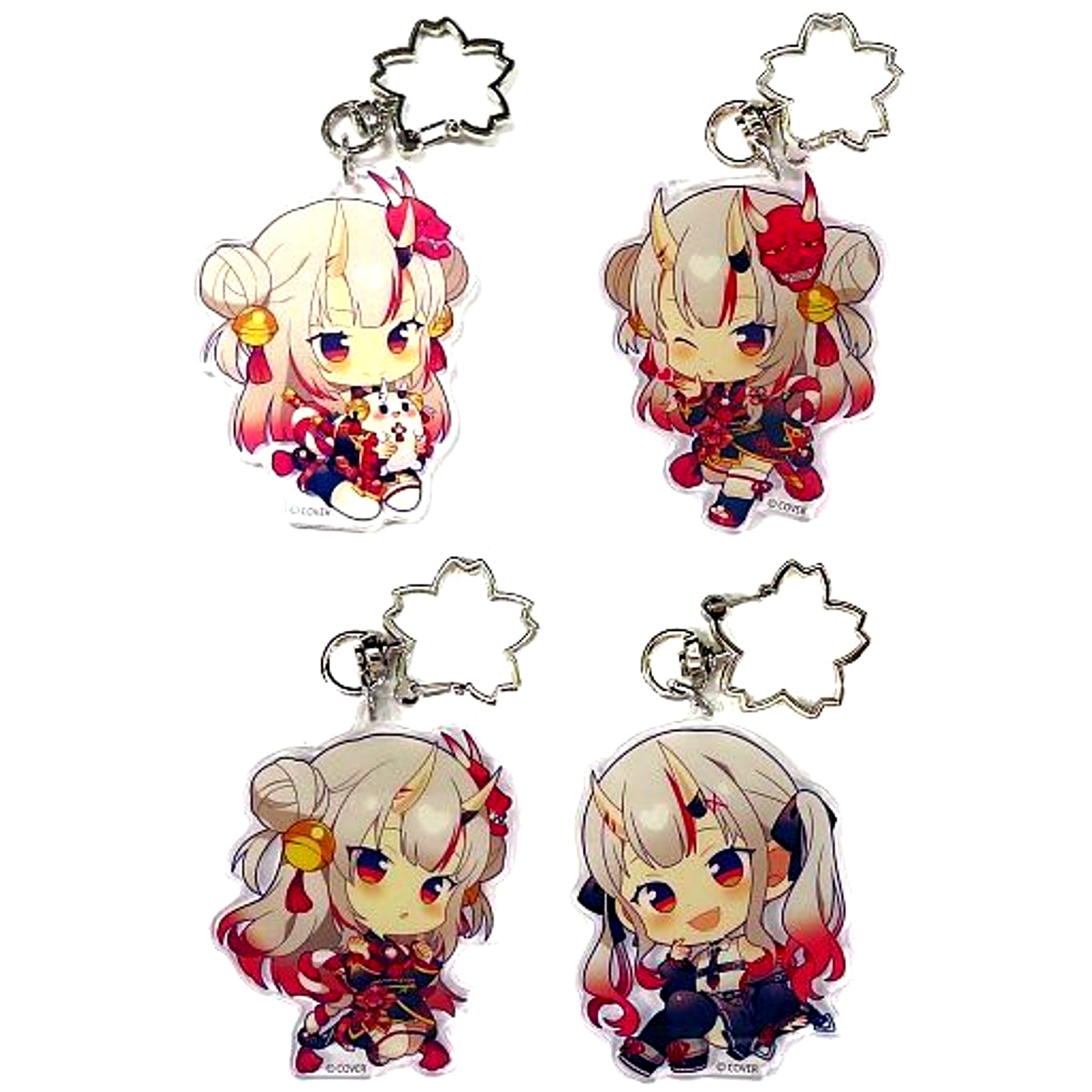 Set of 4 Nakiri Ayame hololive Random Acrylic Keychain Birthday Anniversary 2022 [USED]