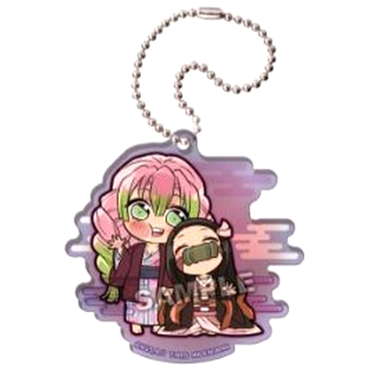 Mitsuri Kanroji & Nezuko Kamado Demon Slayer: Kimetsu no Yaiba Pita! Deforme Swordsmith Village Arc Acrylic Keychain [USED]