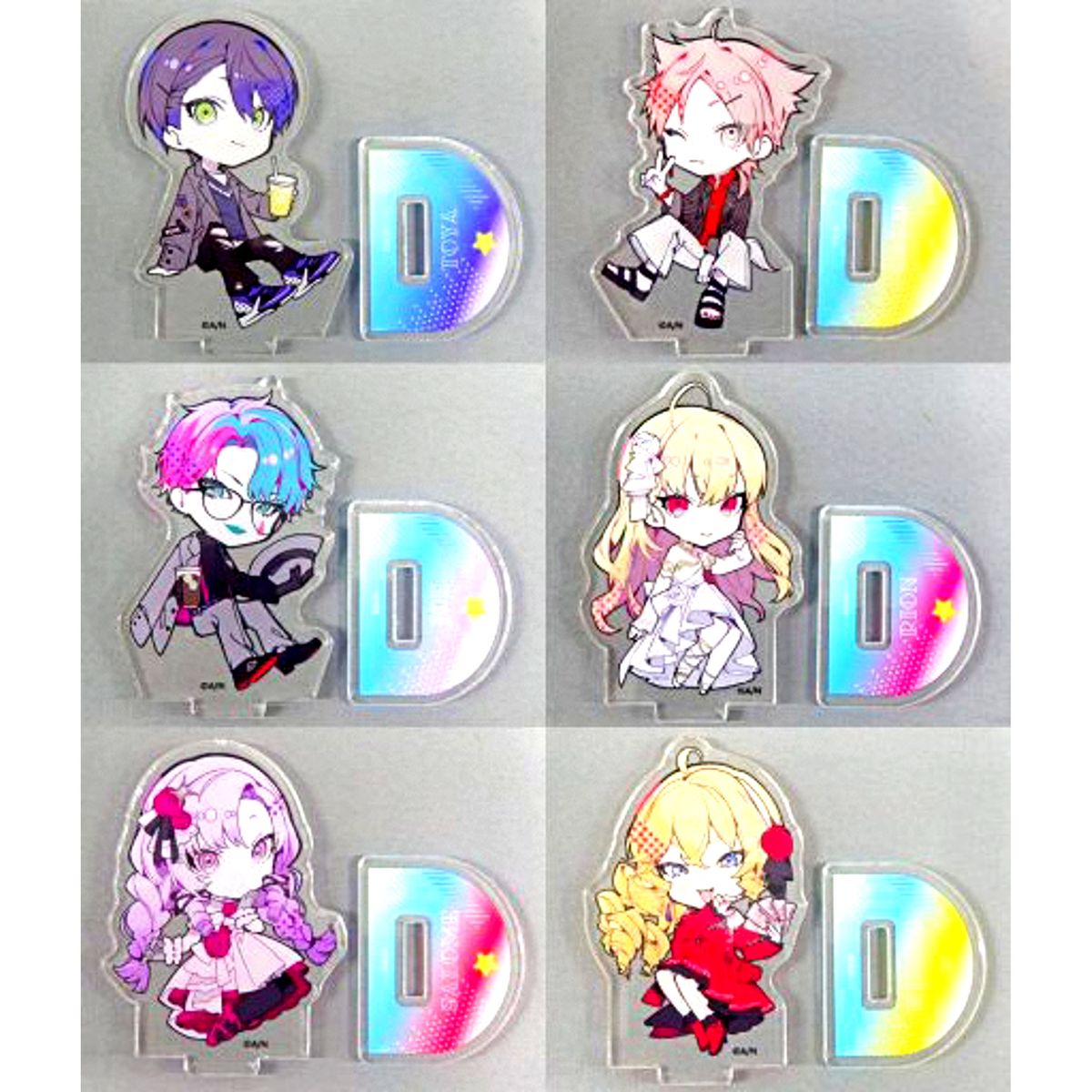 Set of 6 Virtual YouTuber Nijisanji NIJISANJI CAFE in SWEETS PARADISE Vol. 7 Mini Character Trading Acrylic Stand [USED]