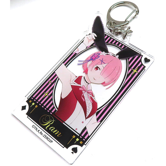 Re:ZERO -Starting Life in Another World- Ram Newly-Drawn Acrylic Key Ring Magical Bunny Version Don Quijote Limited Keychains [USED]