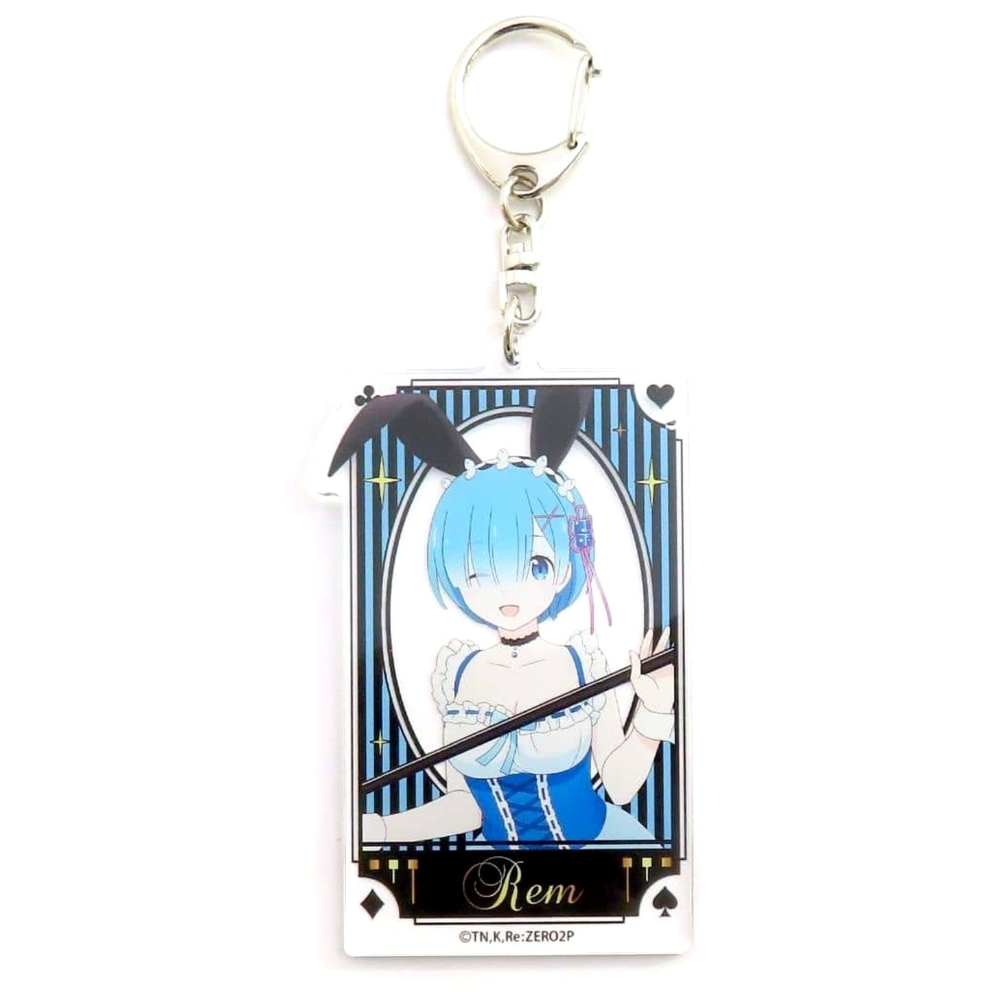 Re:ZERO -Starting Life in Another World- Rem Newly-Drawn Acrylic Key Ring Magical Bunny Version Don Quijote Limited Keychains [USED]
