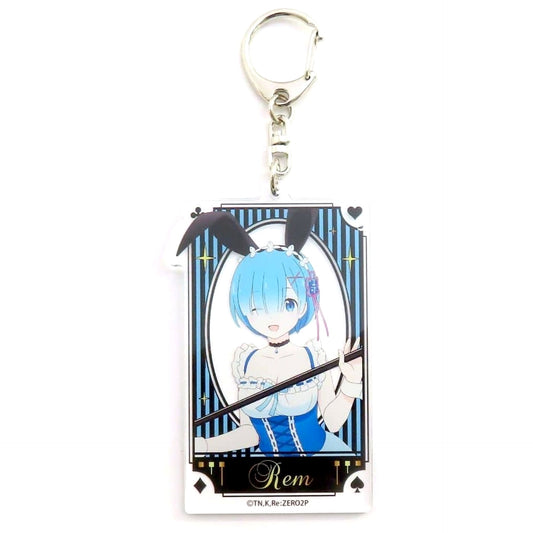 Re:ZERO -Starting Life in Another World- Rem Newly-Drawn Acrylic Key Ring Magical Bunny Version Don Quijote Limited Keychains [USED]