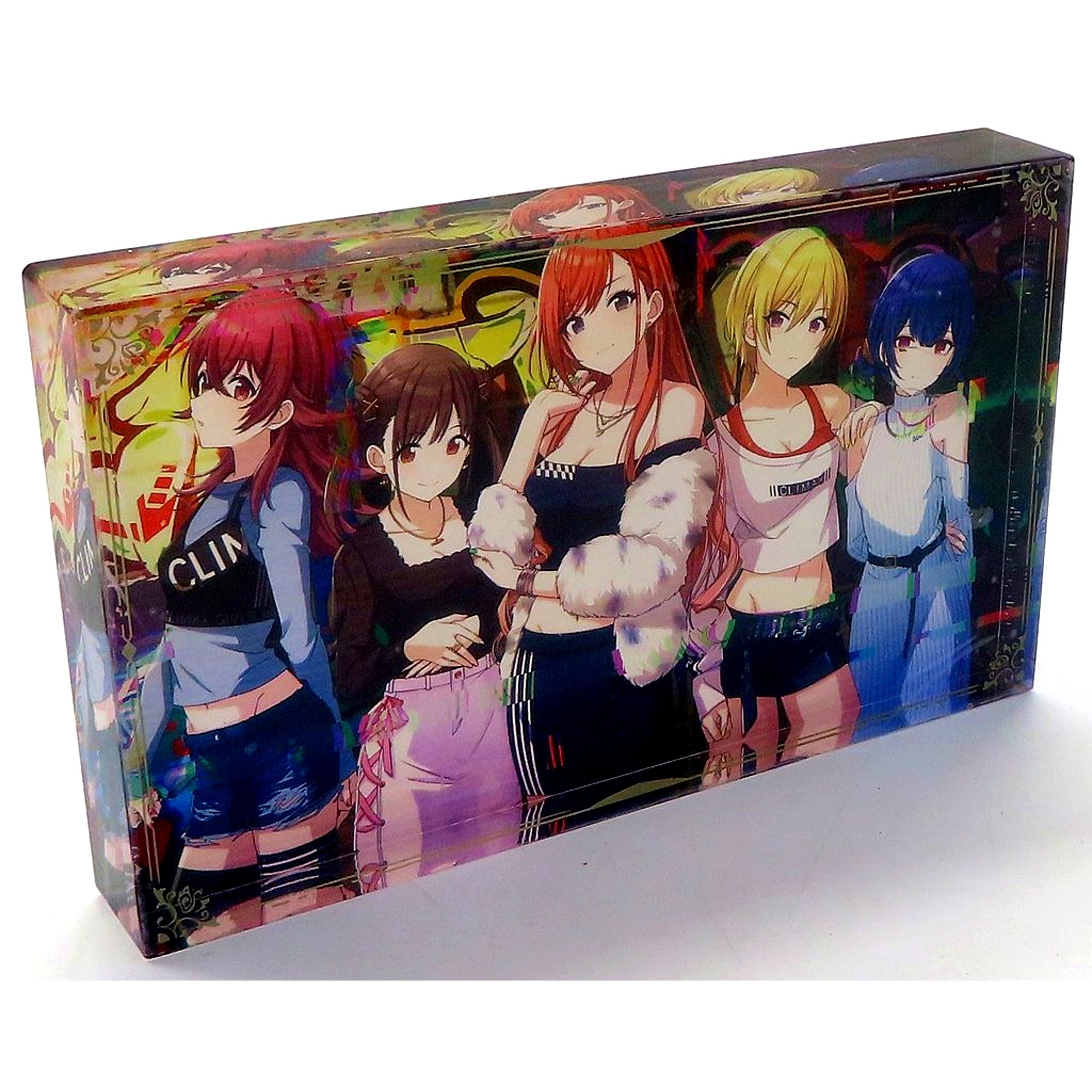 Houkago Climax Girls THE IDOLM@STER SHINY COLORS Acrylic Block Plate 15th Anniv Collabo Cafe in Guangzhou China Ltd [USED]