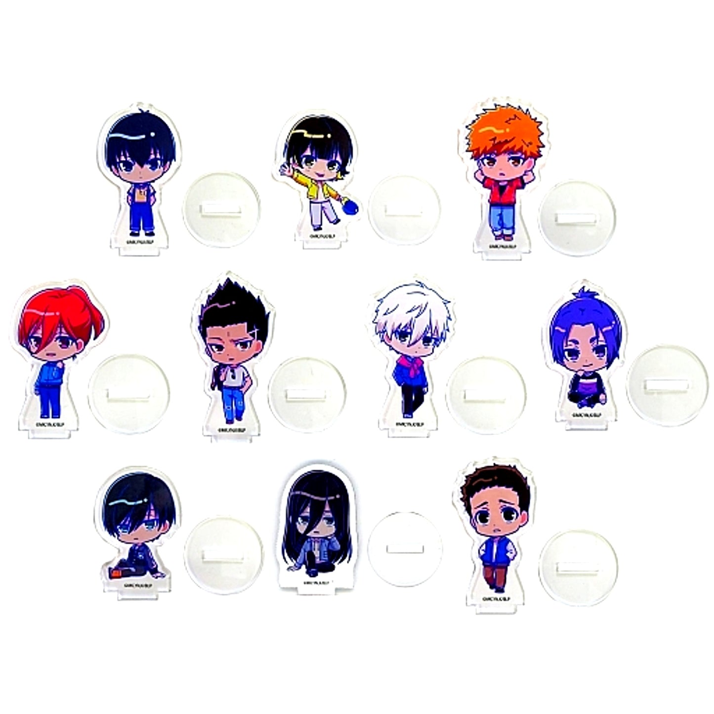 Set of 10 Blue Lock TSUTAYA POP UP SHOP Acrylic Stand Casual Clothes Ver. [USED]