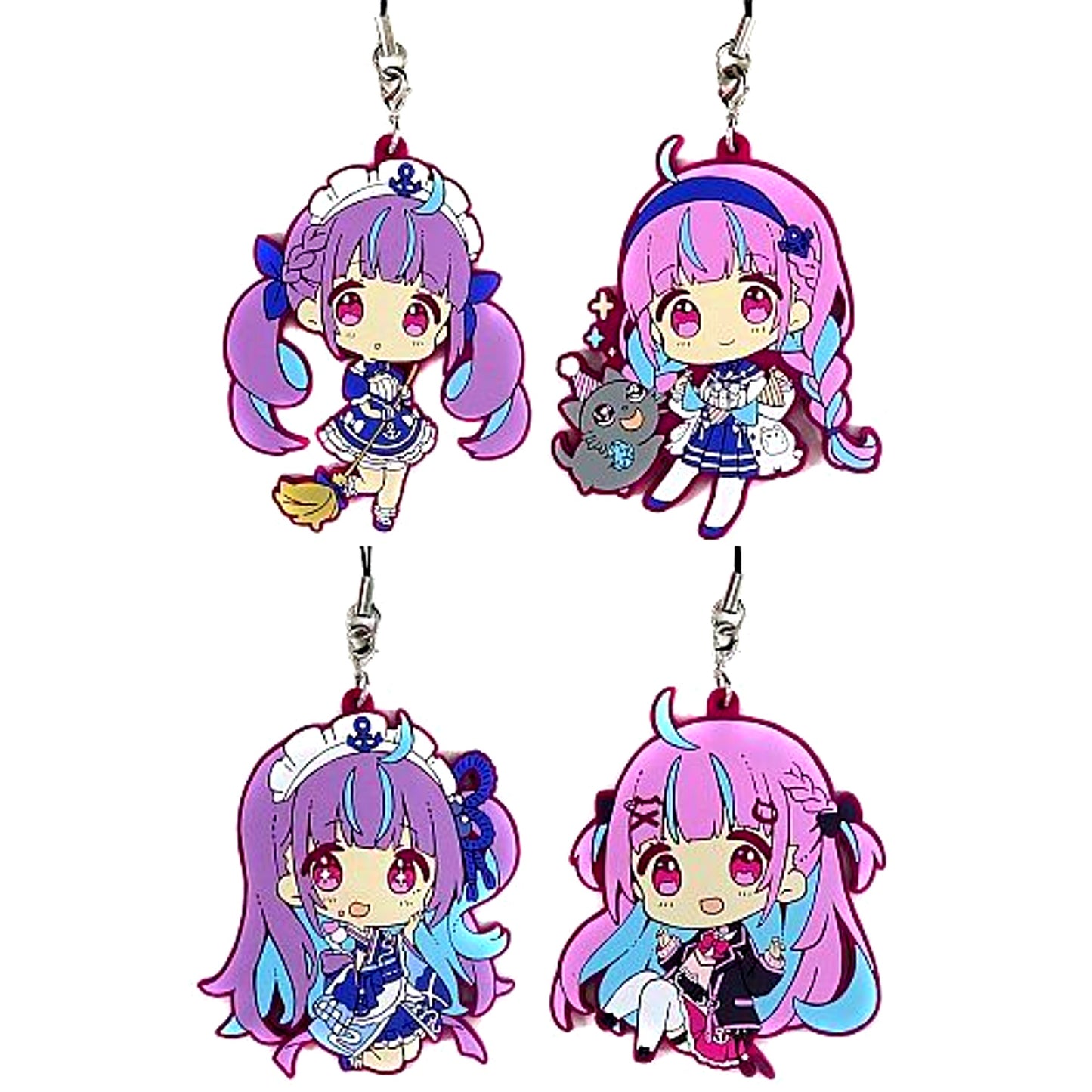 Set of 4 Minato Aqua Hololive Random Rubber Strap Birthday Celebration 2022 [USED]