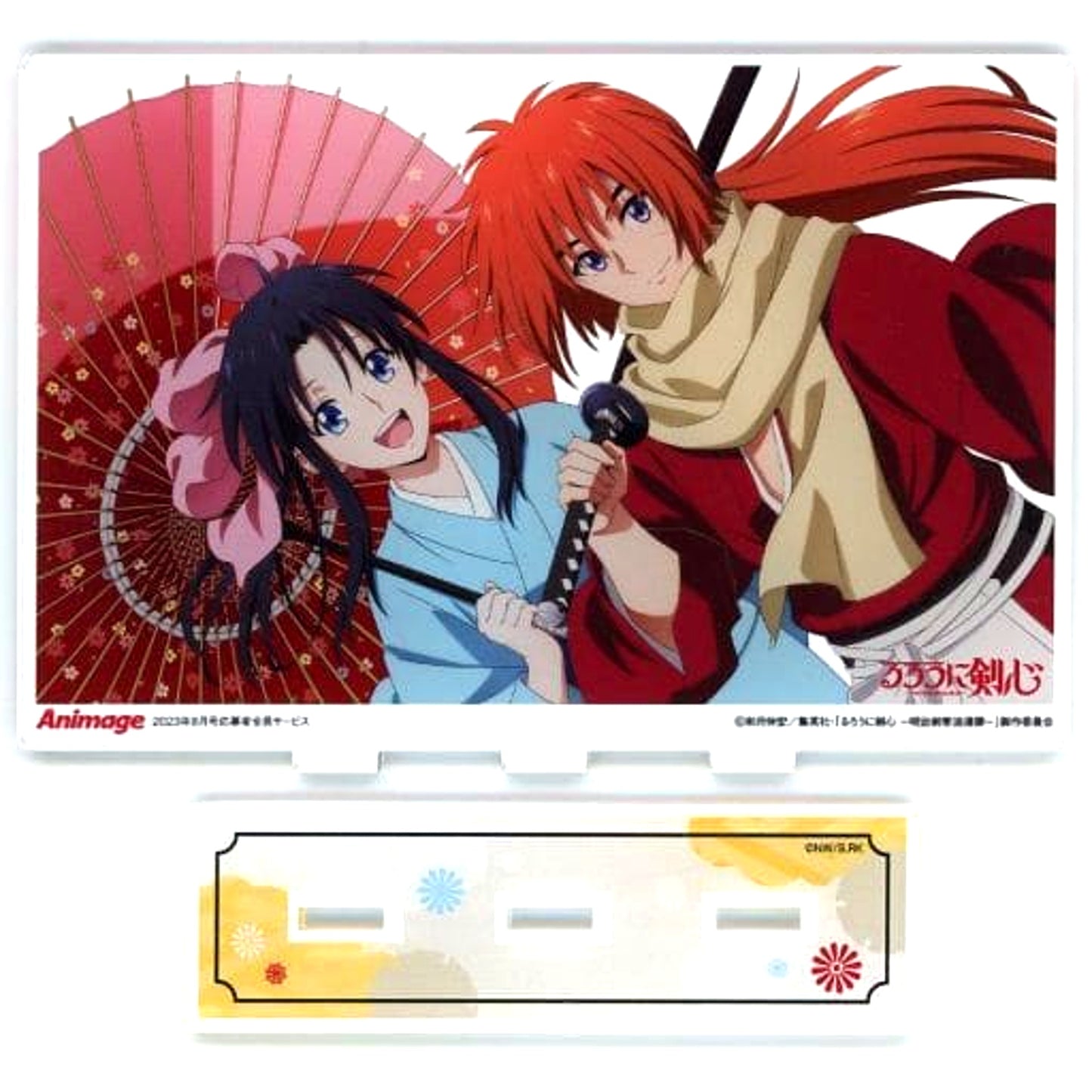Kenshin Himura & Kaoru Kamiya Rurouni Kenshin: Meiji Swordsman Romantic Story Animage August 2023 Issue All Applicants Service Acrylic Stand [USED]