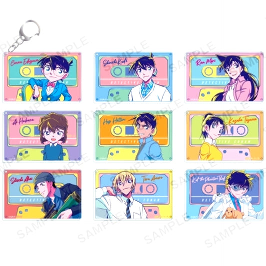 Set of 9 Detective Conan Trading Hologram Acrylic Keychain City Pop Ver. [USED]