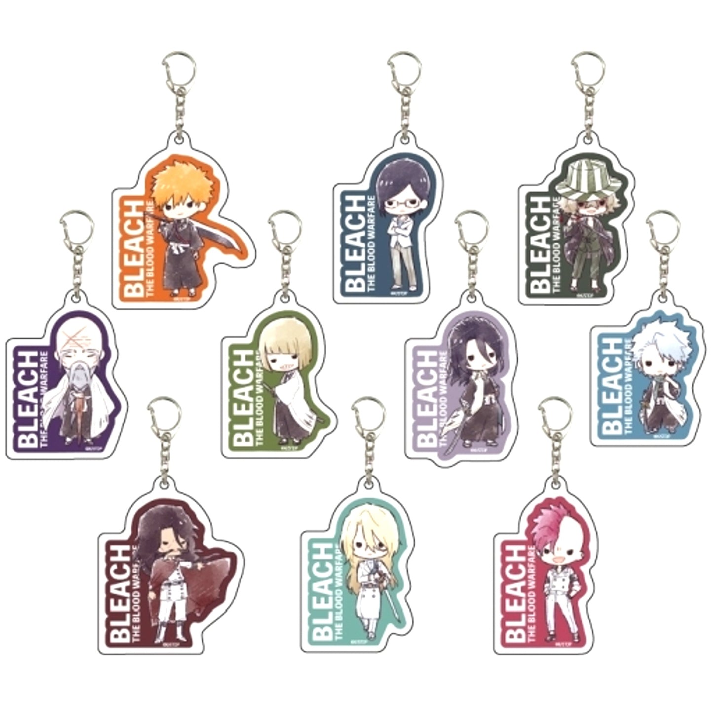 Set of 10 Bleach Thousand-Year Blood War 12. GraffArt Illustration Acrylic Keychain [USED]