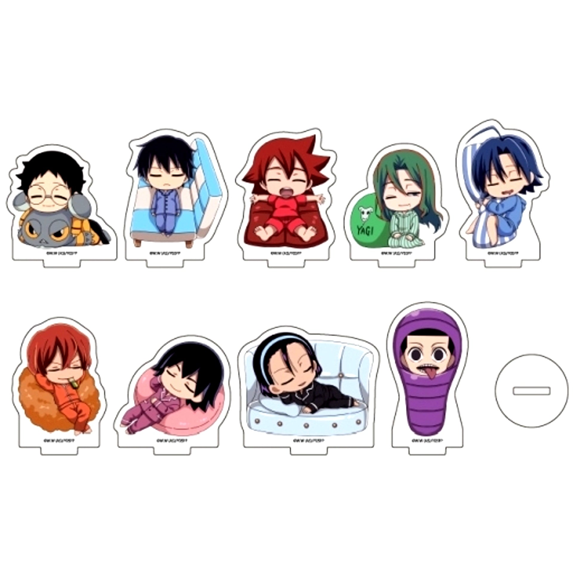 Set of 9 05. Suyachara Illustration Yowamushi Pedal LIMIT BREAK Acrylic Petit Stand [USED]