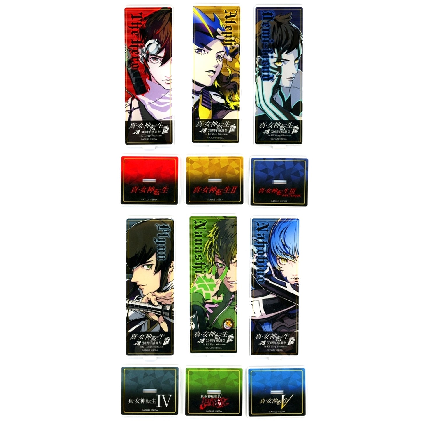 Set of 6 E Prize Shin Megami Tensei 30th Anniversary Thanksgiving Event Kuji Acrylic Stand [USED]