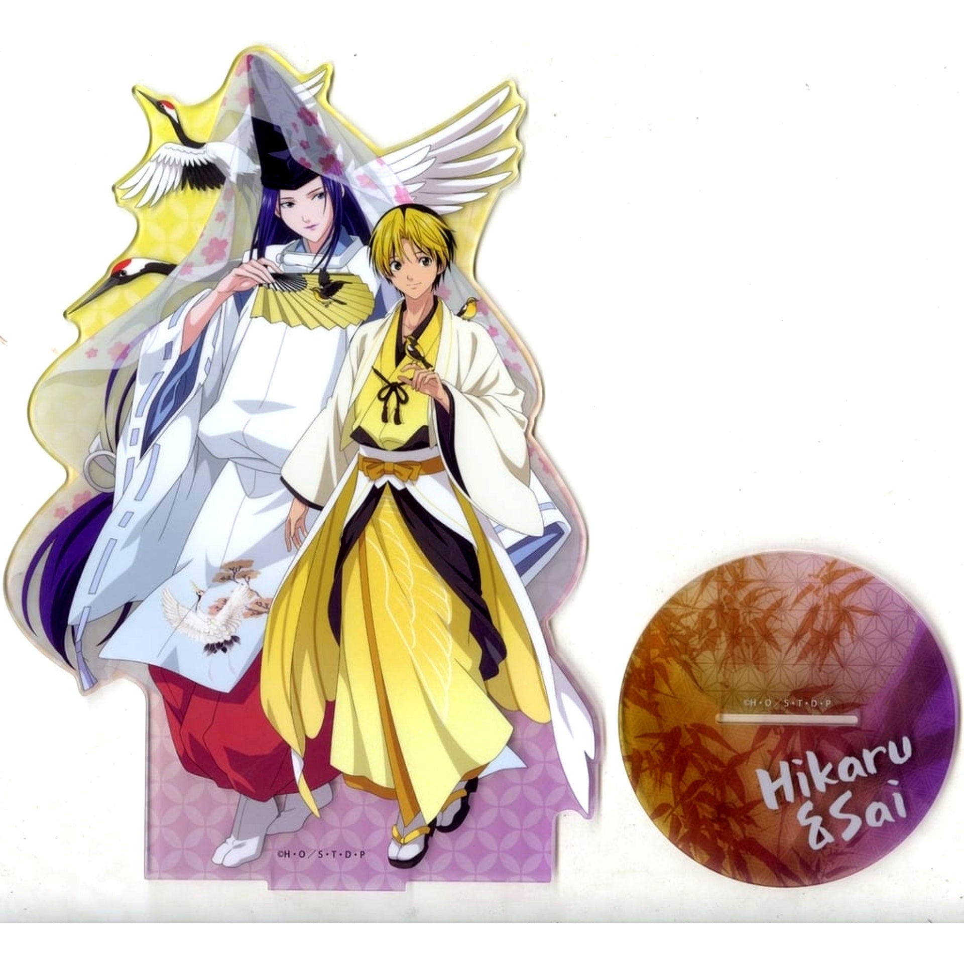 Hikaru Shindo & Fujiwara no Sai Dream Prize BIG Acrylic Stand Hikaru no Go Dream Button Kachofugetsu [USED]