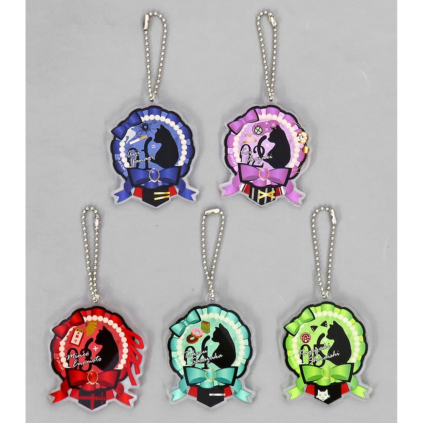 Collar x Malice Movie: Deep Cover Aiji Yanagi & Others Molly Online Scratch Acrylic Motif Charm Prize D All 5 Types Set Charm [USED]