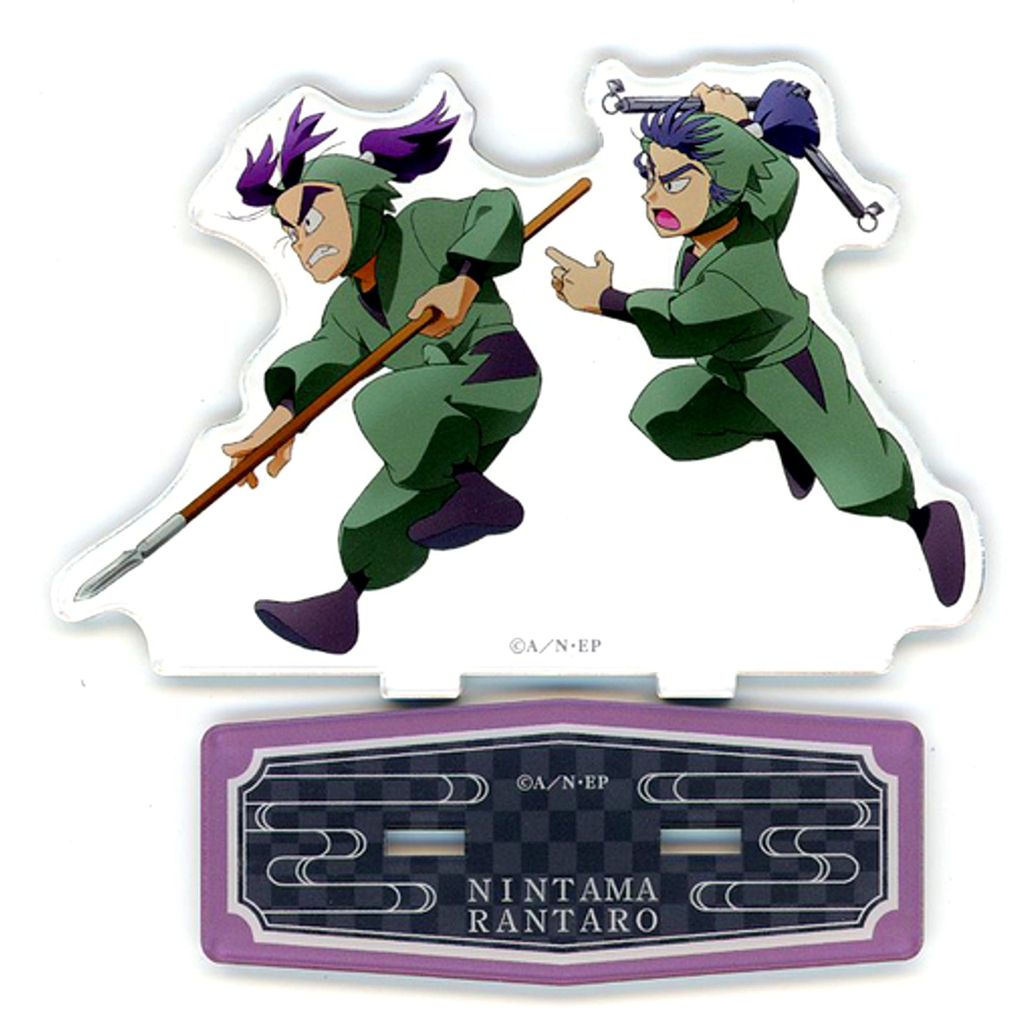 Monjiro & Tomesaburo Nintama Rantaro Acrylic Stand Only Shop Te ni Ase Nigiru Daikessen no Dan in Animate [USED]