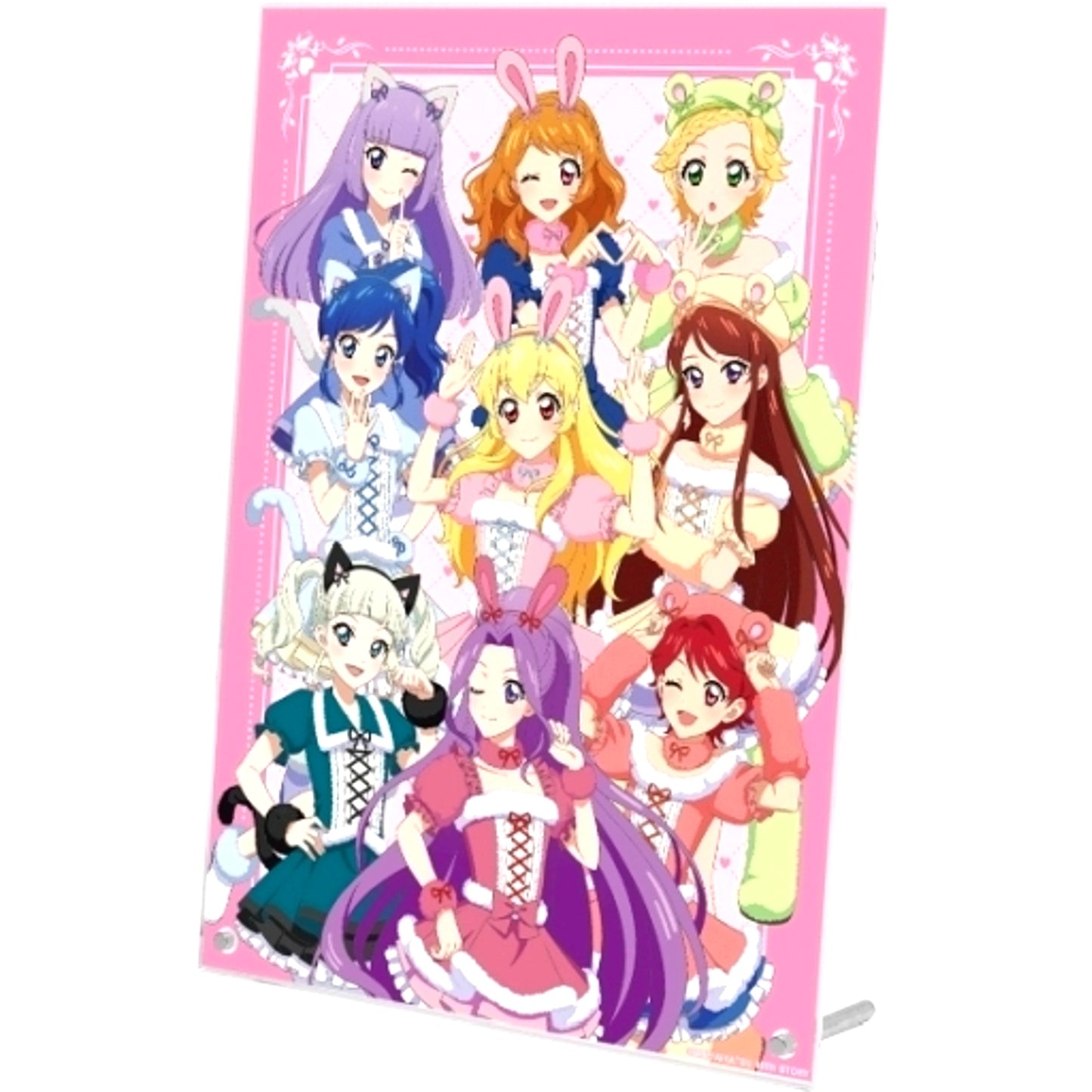 Group Illustration Animal Coord Ver. A4 Acrylic Panel Aikatsu! 10th Story: Starway to the Future Animal Coord Fair in Animate [USED]