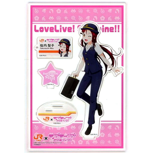 Riko Sakurauchi JR Tokai Summer Uniform Acrylic Stand JR Tokai Oshi Tabi x Love Live! Sunshine!! Numazu Geki Oshi Campaign [USED]