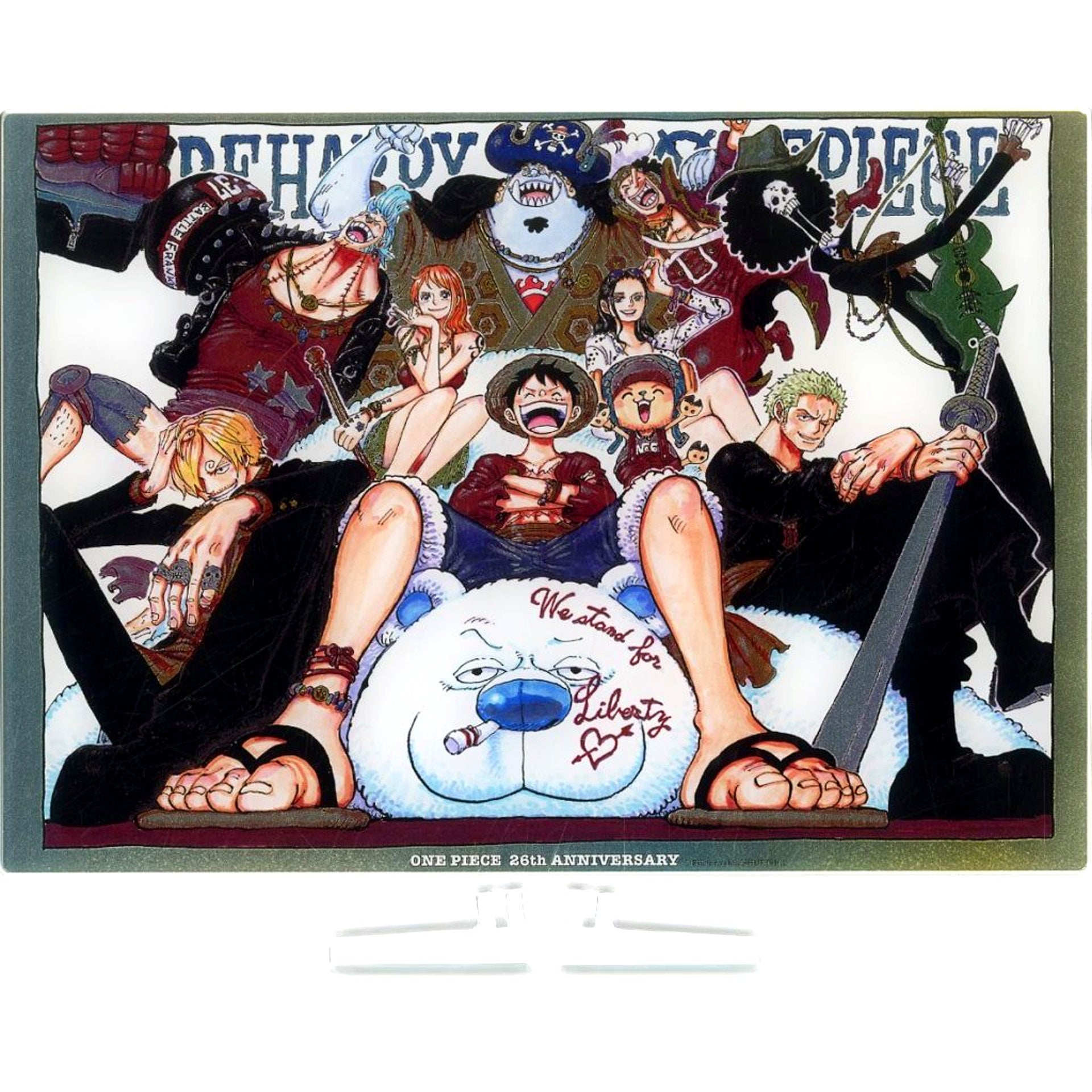 Straw Hat Pirates One Piece Foil Acrylic Art 26th Anniversary Ver. Made-to-Order Limited [USED]