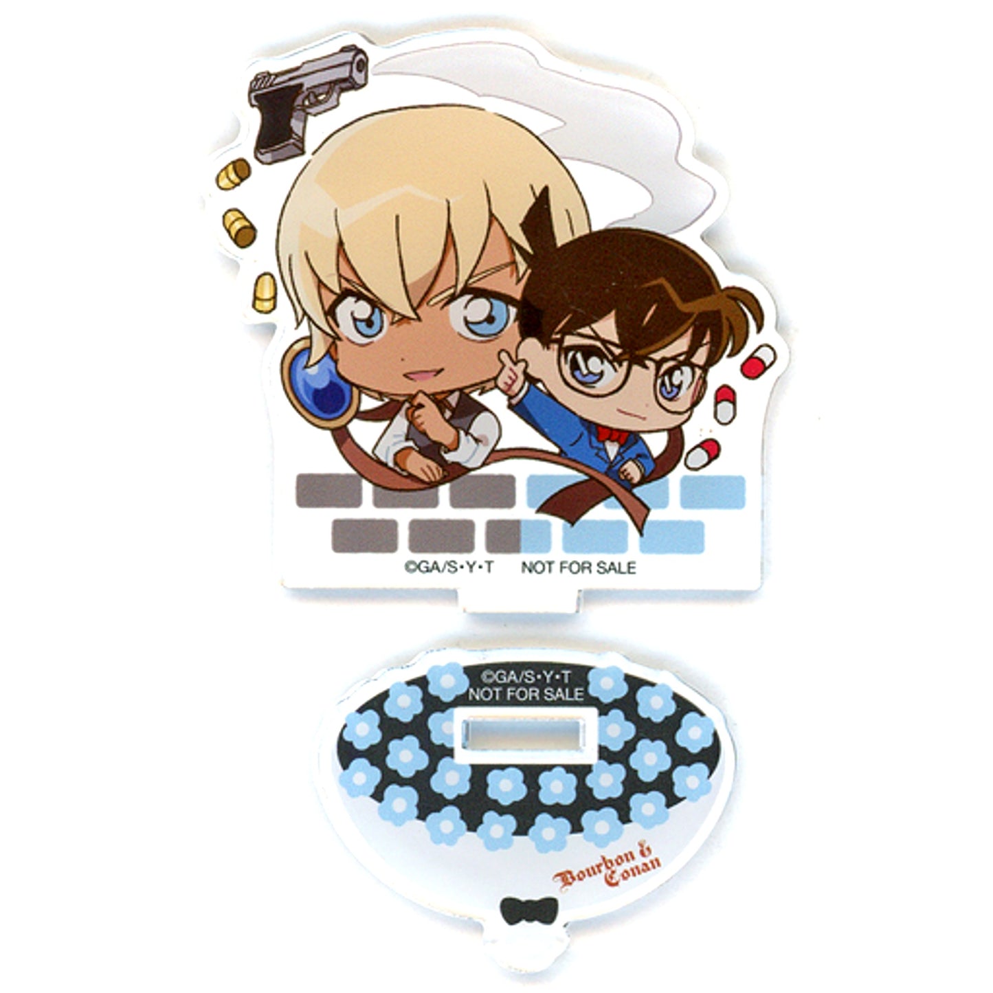 Conan Edogawa & Toru Amuro Detective Conan Chara-tto Bouquet Trading Acrylic Stand Collection Animate Bonus [USED]
