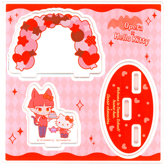 Opera & Hello Kitty Acrylic Figure Plate Welcome to Demon School! Iruma-kun x Sanrio Characters POP UP STORE in TSUTAYA [USED]