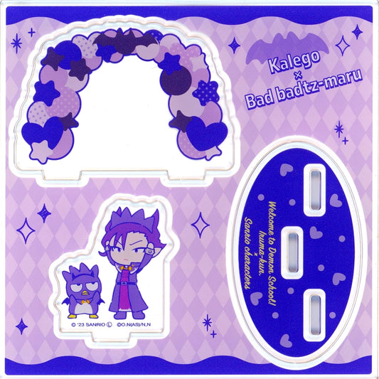 Kalego Naberius & Bad Badtz-Maru Acrylic Figure Plate Welcome to Demon School! Iruma-kun x Sanrio Characters POP UP STORE in TSUTAYA [USED]
