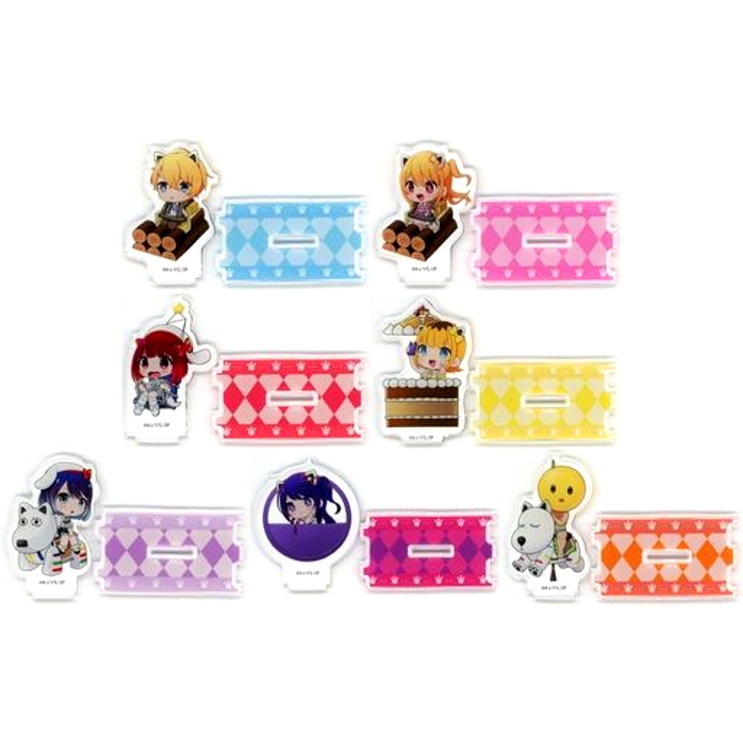 Set of 7 Oshi no Ko x Yomiuriland Trading Mini Character Acrylic Stand [USED]