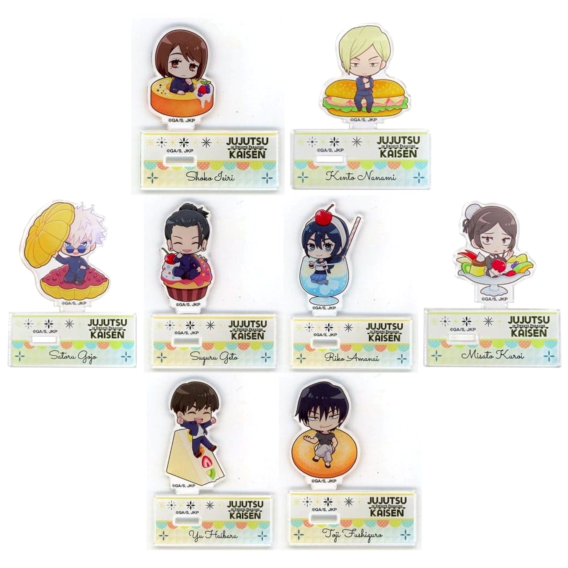 Jujutsu Kaisen Satoru Gojo & Others Sweets Paradise Ver. All 8 Types Set Trading Acrylic Keychain A Sweets Paradise Ver. in Sweets Paradise Limited Acrylic Stands [USED]