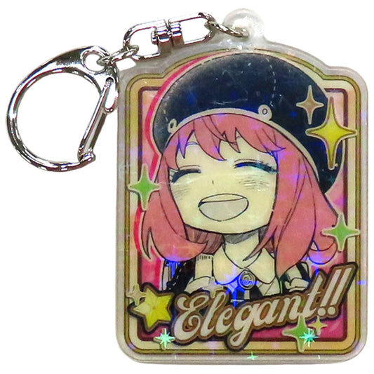 Anya Forger Smile Bad Face SPY x FAMILY Elegant!! or not Elegant Acrylic Keychain Collection Spy Family Exhibition Limited [USED]
