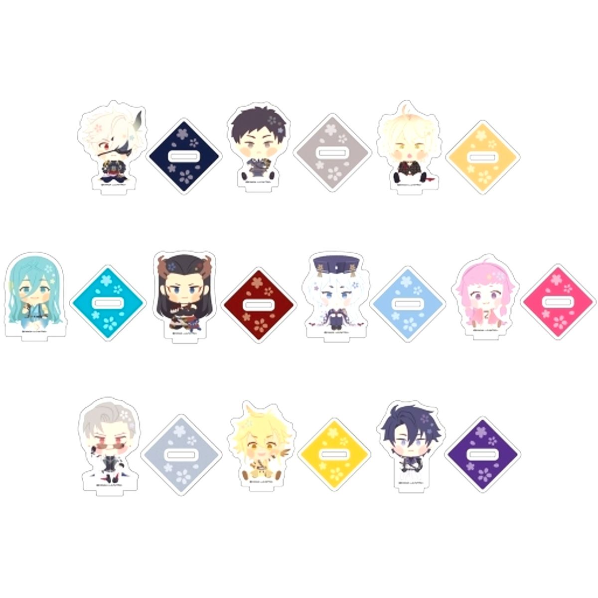 Set of 10 Wanpaku! Touken Ranbu Summer Festival POP UP SHOP Acrylic Mini Stand Box 8 [USED]