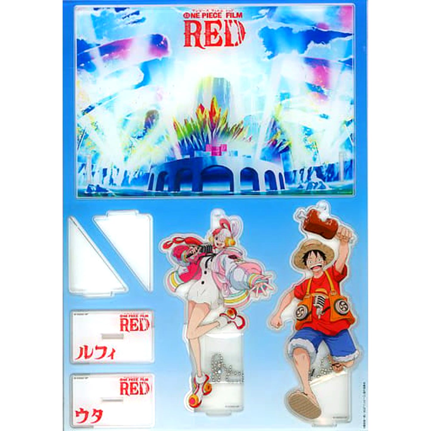 Monkey D. Luffy and Uta One Piece FILM RED Deluxe Limited Edition 4K ULTRA HD Blu-ray Plus Blu-ray First-Run Limited Acrylic Stand TSUTAYA Limited Purchase Bonus [USED]