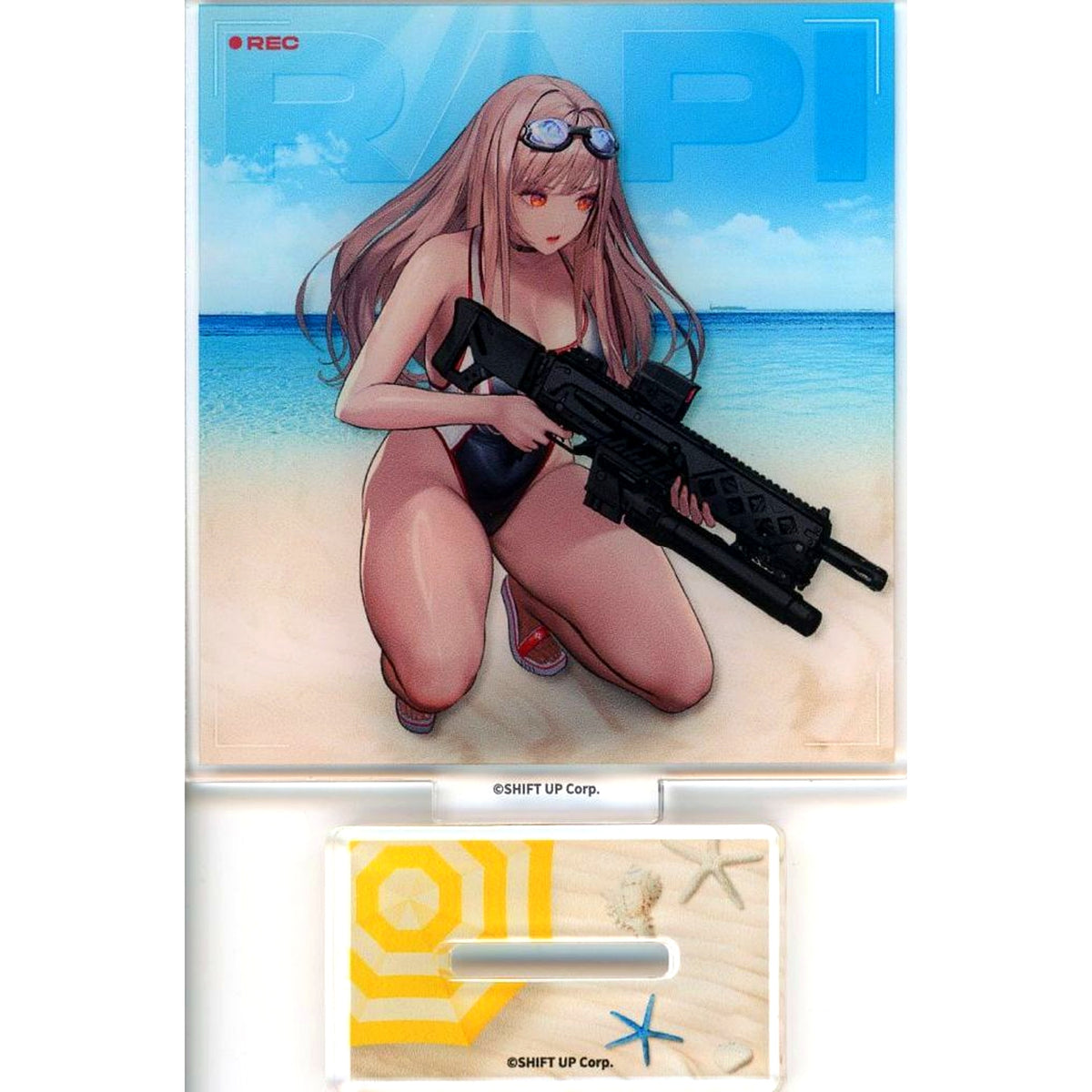 Rapi Summer Illustration Goddess of Victory: Nikke Double-sided Acrylic Stand x ANIPLUS Collaboration Cafe Korea Limited [USED]
