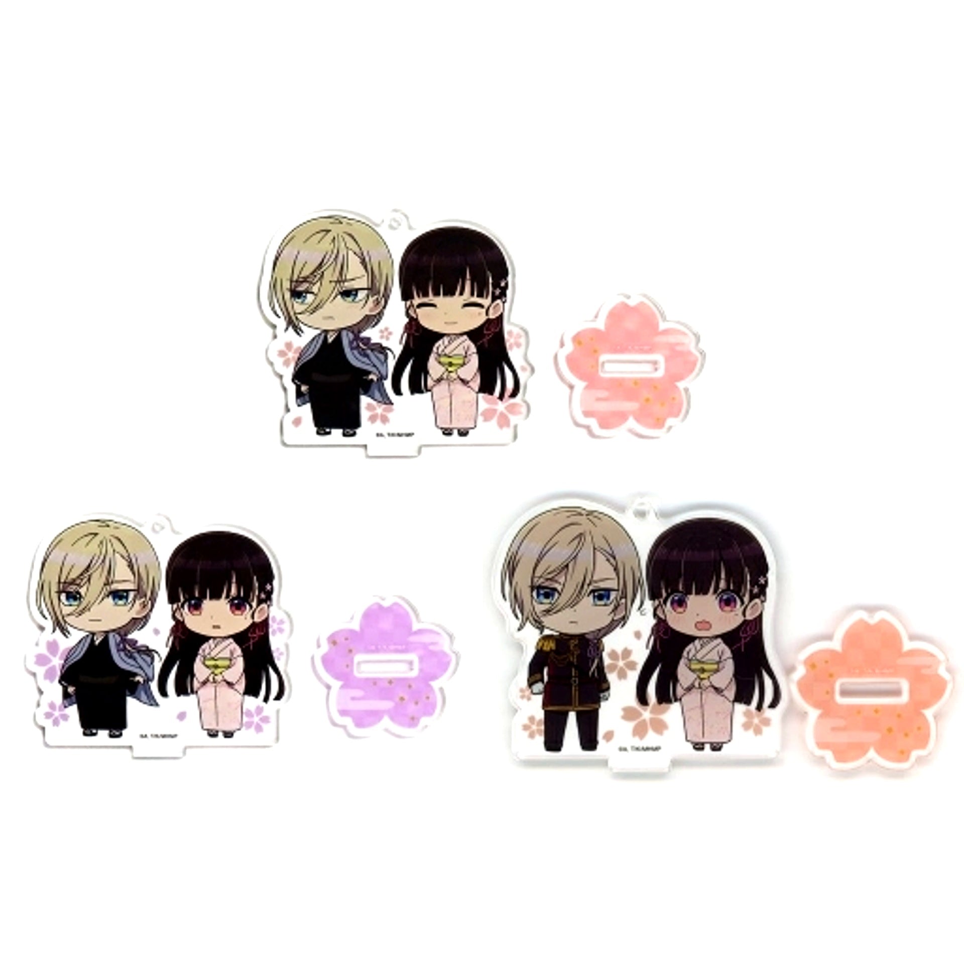 Set of 3 My Happy Marriage Pair Acrylic Stand Keychain Kujibikido Online Kuji Prize B [USED]