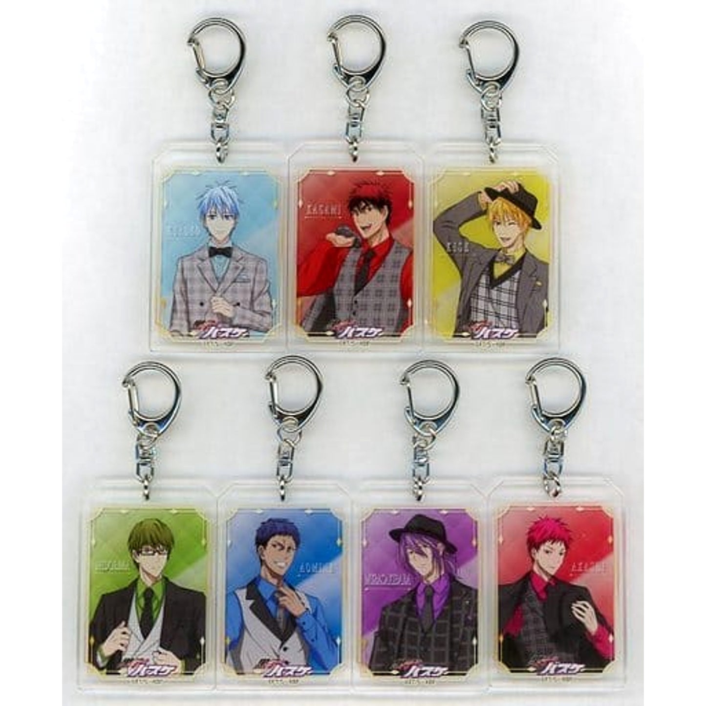 Kuroko's Basketball Tetsuya Kuroko & Others All 7 Types Set Trading Acrylic Keychains British Fashion Ver. Keychains [USED]
