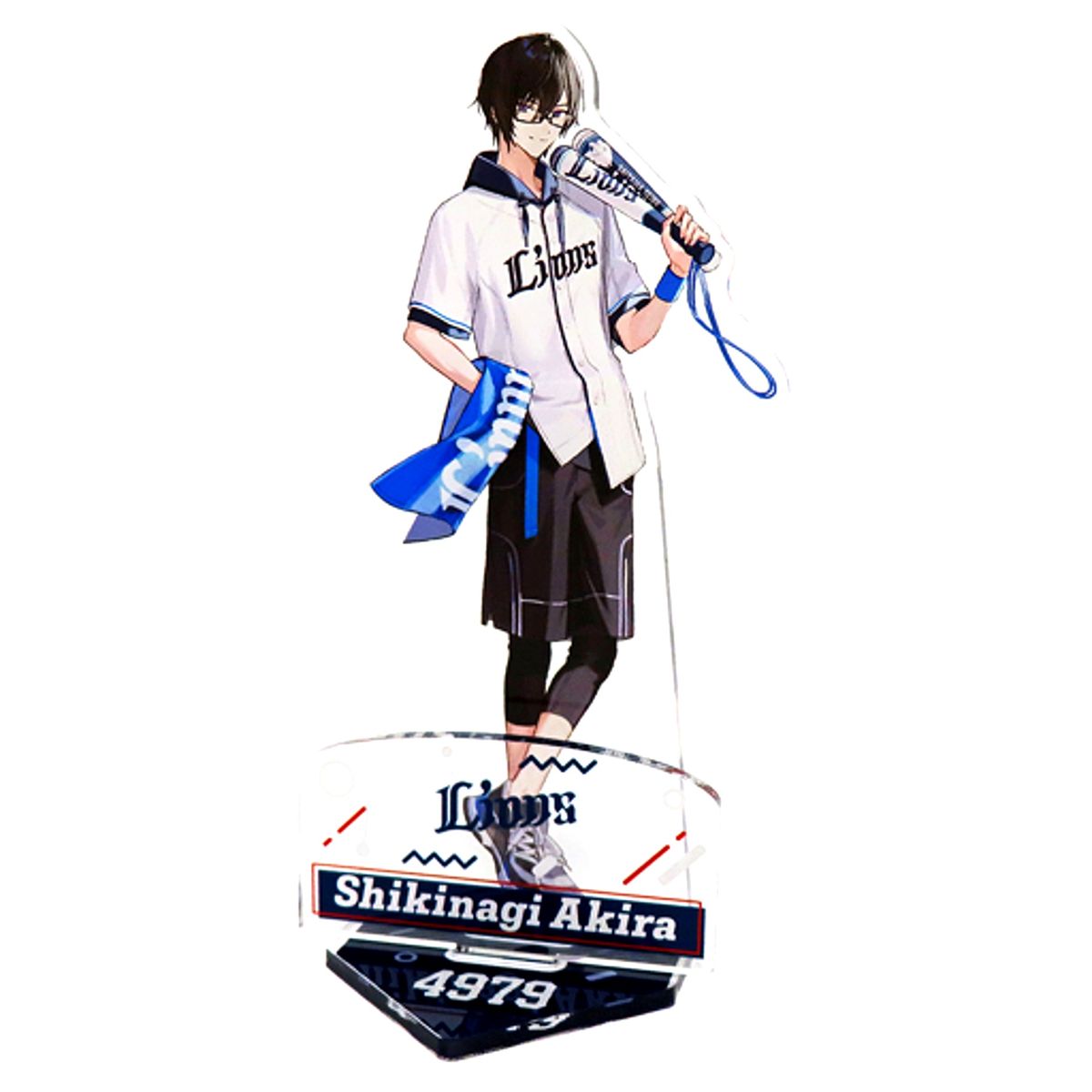 Shikinagi Akira Saitama Seibu Lions Acrylic Stand Rakuten Collection Pacific League 6 Teams x Virtual YouTuber Nijisanji Online Lottery Pattern A Prize B-3 [USED]