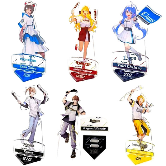 Set of 6 Virtual YouTuber Nijisanji Rakuten Collection Pacific League 6 Teams Acrylic Stand Online Lottery B Pattern B Prize [USED]