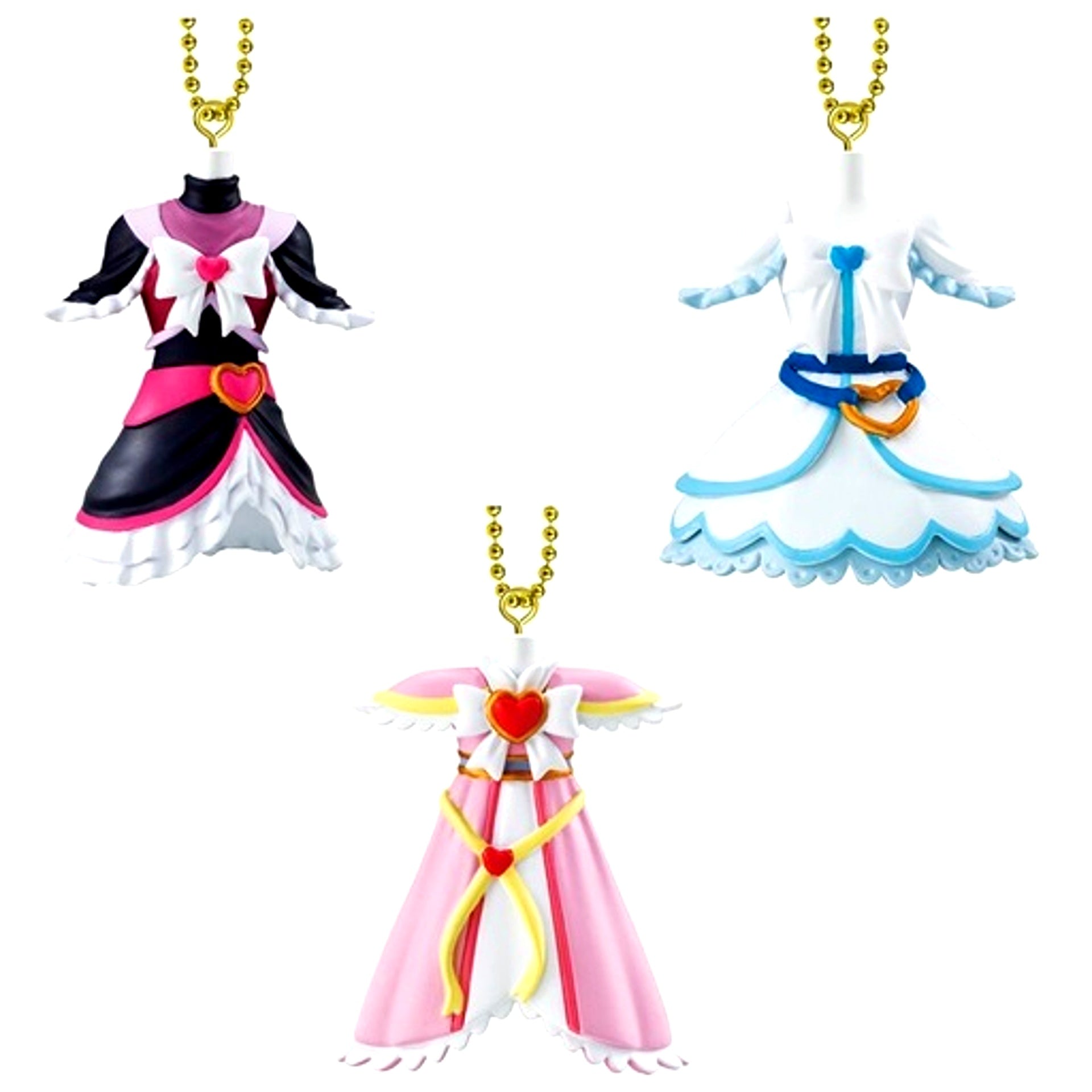 Set of 3 Futari wa PreCure Max Heart Costume Charm 20th memorial [USED]