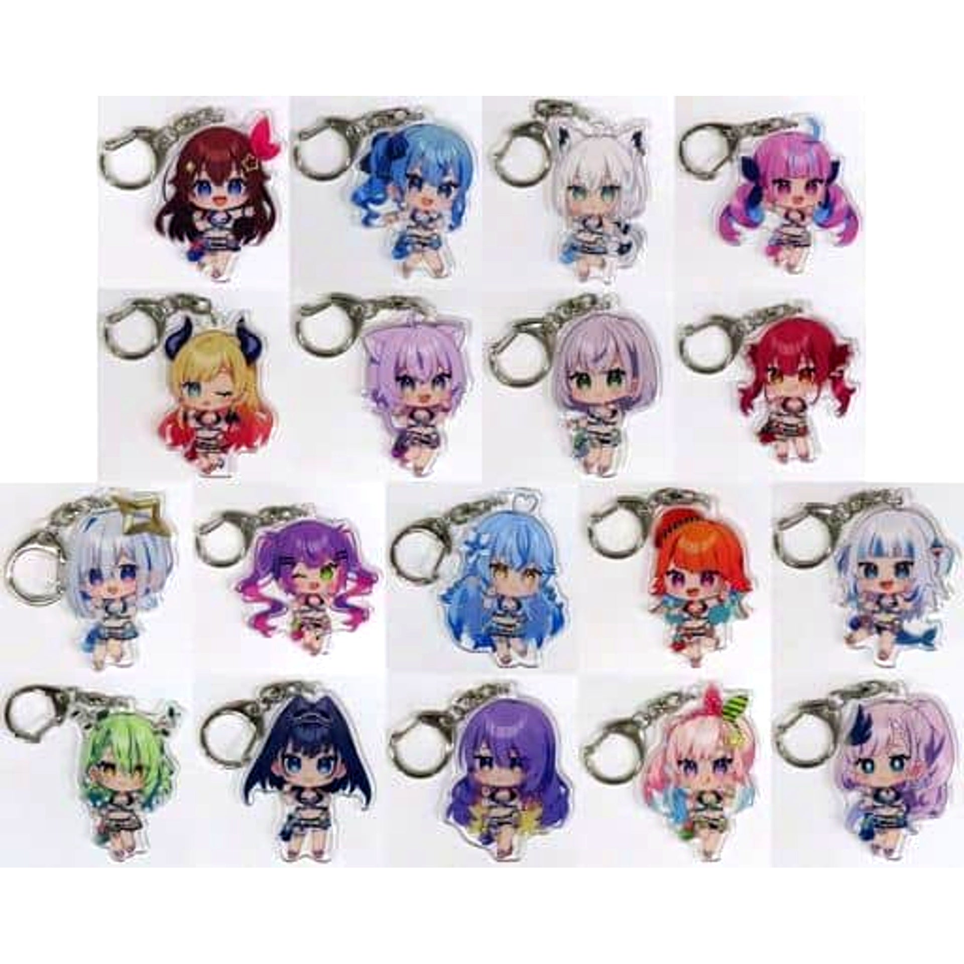 Virtual YouTuber hololive hololive Summer 2023 Chibi Acrylic Keychain Summer Splash Party Comic Market 102 Goods Complete Set of 18 [USED]