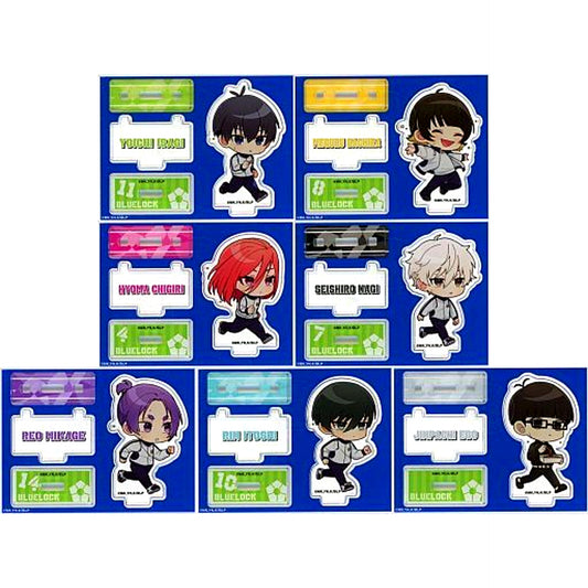 Set of 7 Blue Lock Mini Character Training Ver. C102 Goods Trading Acrylic Stand [USED]