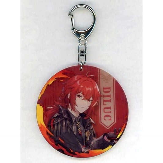 Genshin Diluc Acrylic Keychain China Collaboration Cafe Exclusive Keychains [USED]