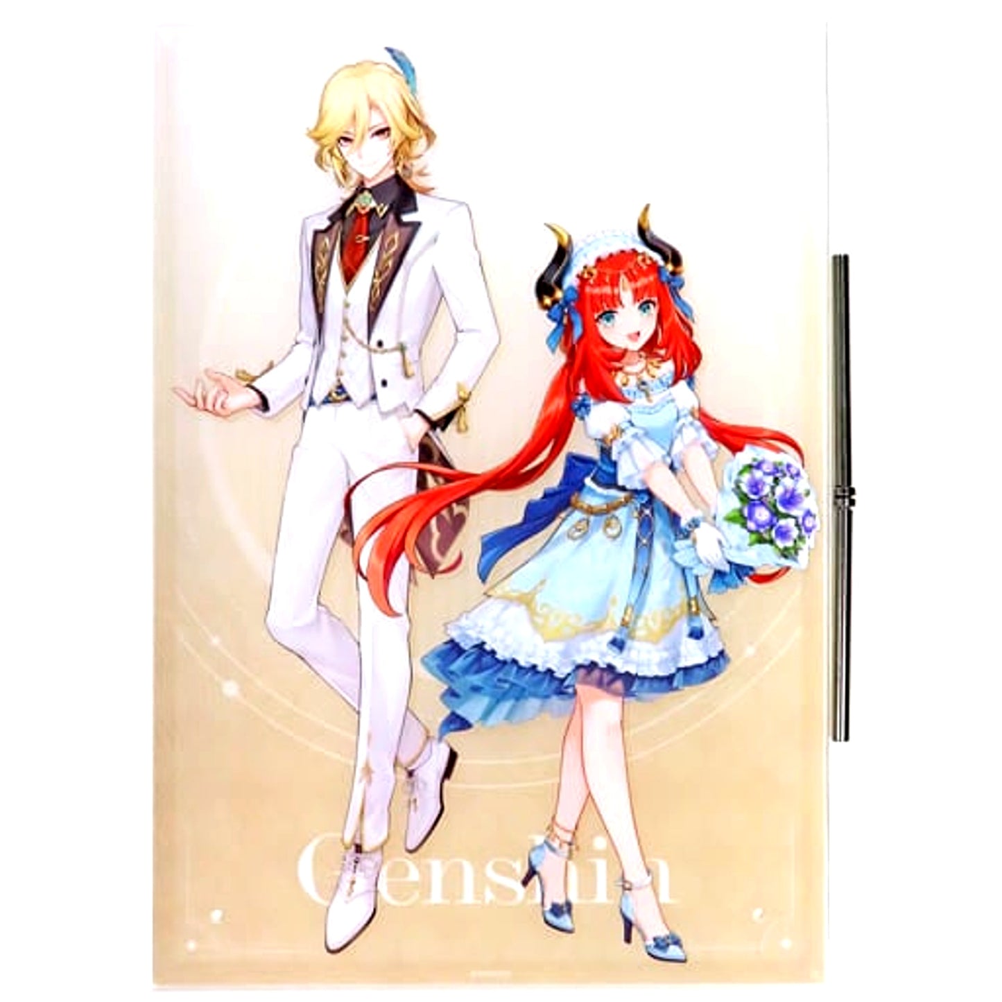 Kaveh & Nilou Genshin Impact Acrylic Board Flower-Smiling Moment, Colorful Party GiGO  [USED]
