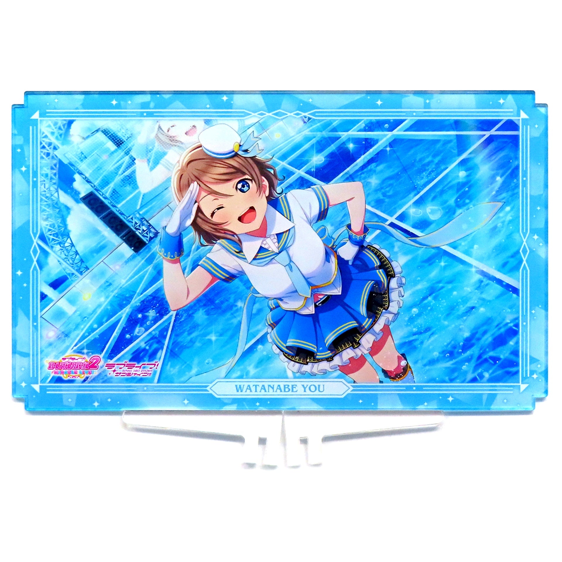 You Watanabe Half Anniversary Double-Sided Plate Acrylic Stand Aqours Love Live School Idol Festival 2 MIRACLE LIVE [USED]