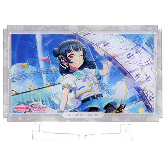 Yoshiko Tsushima Half Anniversary Commemorative Double Sided Plate Acrylic Stand Aqours Love Live! School Idol Festival 2 MIRACLE LIVE! [USED]