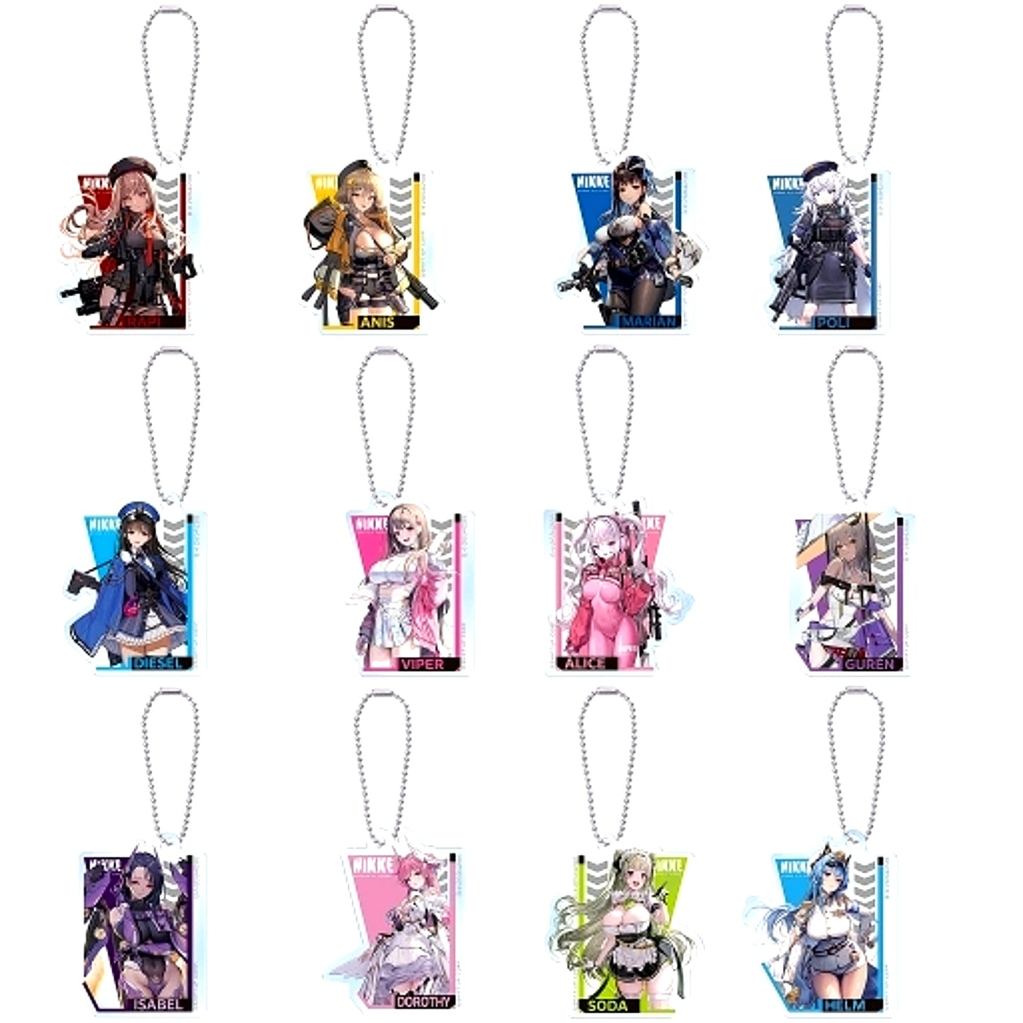 Set of 12 Goddess of Victory: NIKKE Capsule Acrylic Charm [USED]