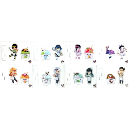 Set of 8 Demon Slayer x ufotable Cafe Machi Asobi CAFE Ice Cream Cafe 2023 Random Acrylic Stand B [USED]