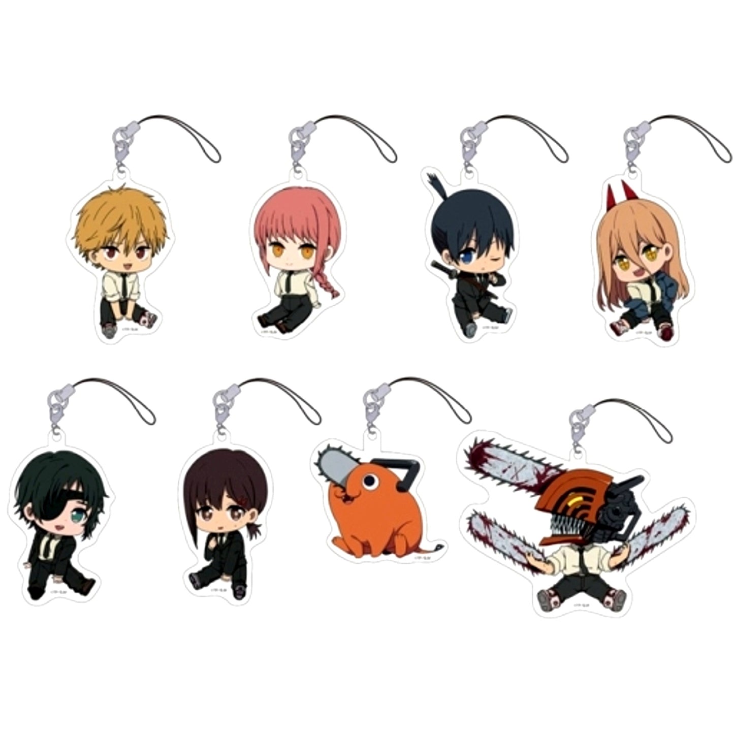 Set of 8 Chainsaw Man Petanko Trading Acrylic Strap [USED]